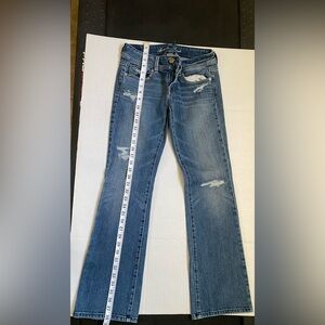 American Eagle Outfitters Blue Distressed Boot Cut Jeans